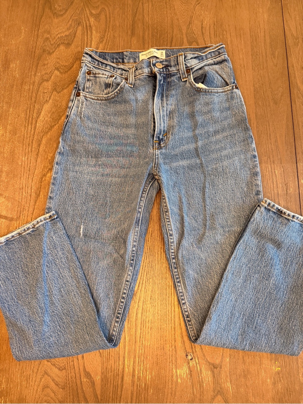 Abercrombie & Fitch Light Blue High-Rise Straight Jeans